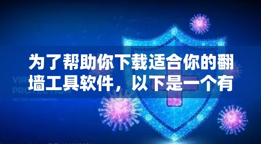 为了帮助你下载适合你的<strong>翻墙</strong>工具软件，以下是一个有条理的建议和推荐