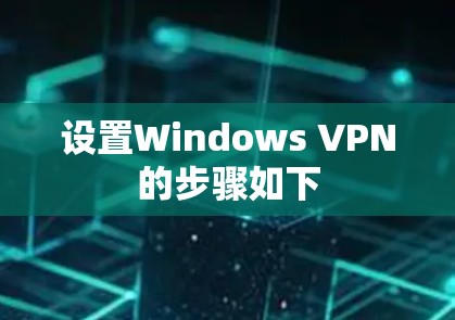 设置Windows VPN的步骤如下
